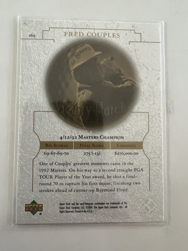 2001 Upper Deck - Victory March Fred Couples #169 - Bild 2 von 2