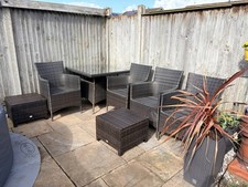 Savannah 4 Seater Round Rattan Garden Dining Table & Chairs Set Patio Furniture