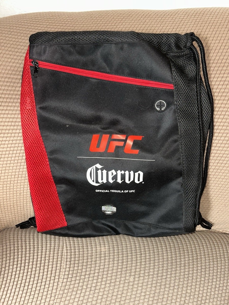 UFC Cuervo Drawstring Backpack Black Red Gym Bag Promo Official