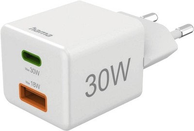 Hama Ladegerät 201992 1 USB-C + USB-A 30W Schnellladung Qualcomm Quick Charge