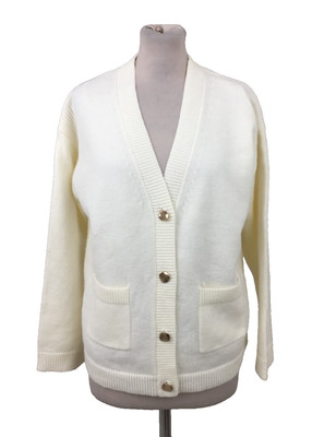 Monsoon Women's Cardigan Size S Cream Pockets Gold Buttons L/Sleeve New F1
