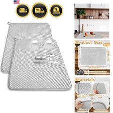 2 Pack Microfiber Dish Drying Mat,24x17" Large Size Highly Absorbent Dish Dra...