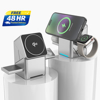 3 in 1 Qi2 Magnetic Wireless Charger 15W Charging Stand iPhone, Watch & AirPods