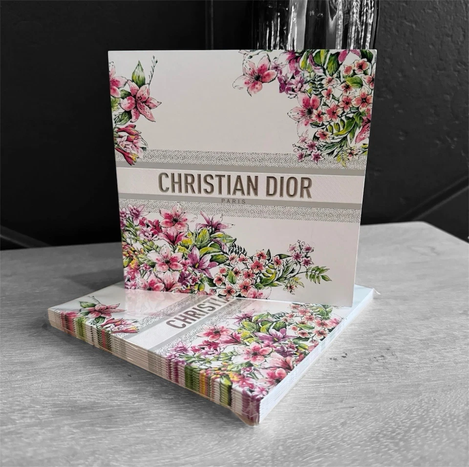 Nuevo DIOR Beauty Juego de 10 Tarjetas de Felicitación Florales BLANCO/ROSA, Novedad de Vacaciones GWP Foto 4 de 4