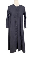 Ines De La Fressange x Uniqlo Navy Cotton Shirt Dress Long Sleeve Midi Dress M