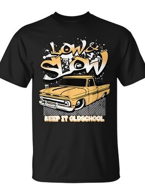 Chicano Oldies Low And Slow Low Rider Lowrider Truck T-Shirt  Unisex, Crew Nec''