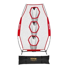 VEVOR 8x4 in Football Trainer Throwing Net Portable Practice Net Improve QB Red