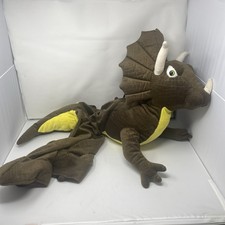 TRICERATOPS DINOSAUR RIDER TODDLER COSTUME BROWN SOFT PLUSH, ADJUSTABLE