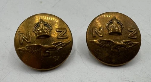 LOT 2 Vintage WW2 era Royal New Zealand Air Force Uniform Buttons NZ Military