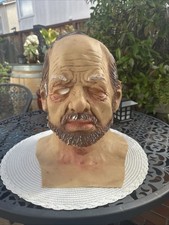 Head Mask Old Man Realistic Latex Halloween Costume