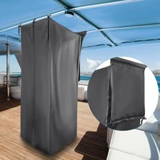 Pontoon Boat Privacy Tent Boats Curtain with Storage Bag Waterproof BLACK 