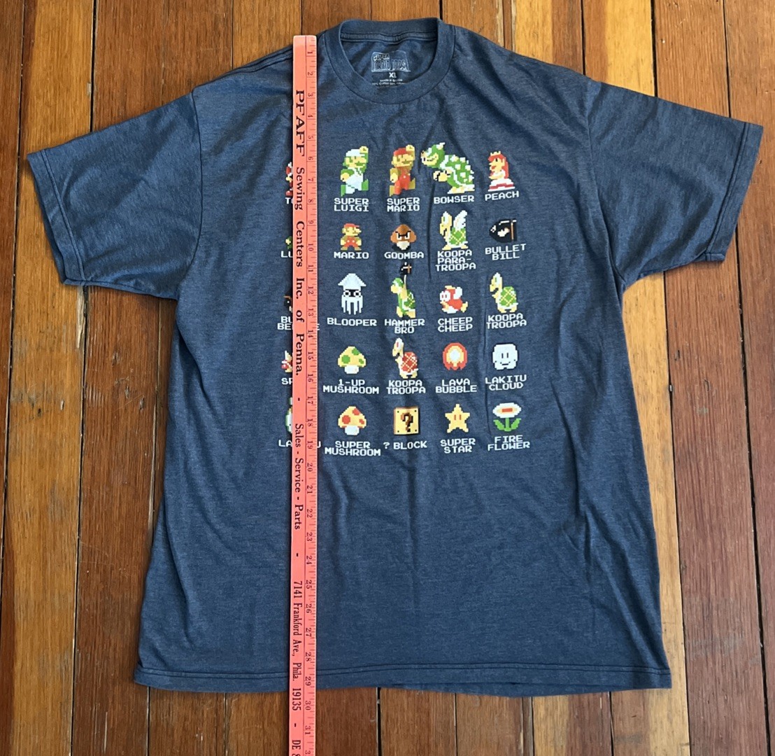 Nintendo super Mario Bros Retro Pixel Characters Graphic Print T