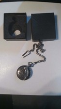 TO MY GRANDSON Pocket Watch with Chain Black Tone Vintage Style Man for Grandson