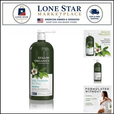 Organic Tea Tree Scalp Treatment Shampoo   32 fl oz for Healthy Hair & Scalp