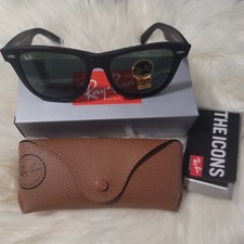 Ray-Ban RB2140 901S/A 54 MM Wayfarer Green Lens Classic Sunglasses Matte Black