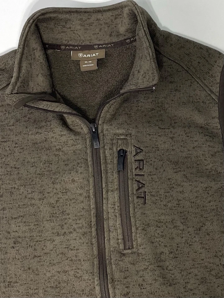 Chaleco Ariat Soft Shell Para Hombres Talla M Cremallera Completa Forrado de Vellón Vaquero Western Rodeo Foto 3 de 4