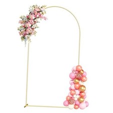 6FT Metal Arch Backdrop Stand, Gold Wedding Arch Backdrop Stand, Balloon Arch