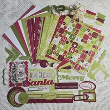 Deck the Halls (Magical Santa) 12x12 Christmas Scrapbook Kit Lot