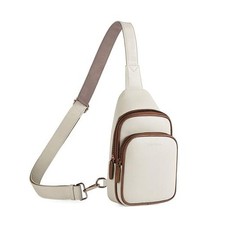 Small Sling Bag for Women Nylon Crossbody Sling Backpck Lightweight Pu-beige