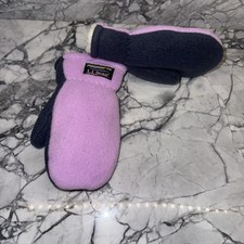 LL Bean Kids 2T-4T Purple Fleece Lined Mittens Excellent