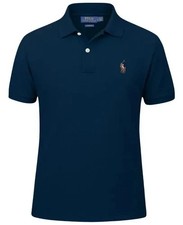 Mens Small Pony Logo Polo Shirt Short Sleeve Soft Finish Golf Casual Top