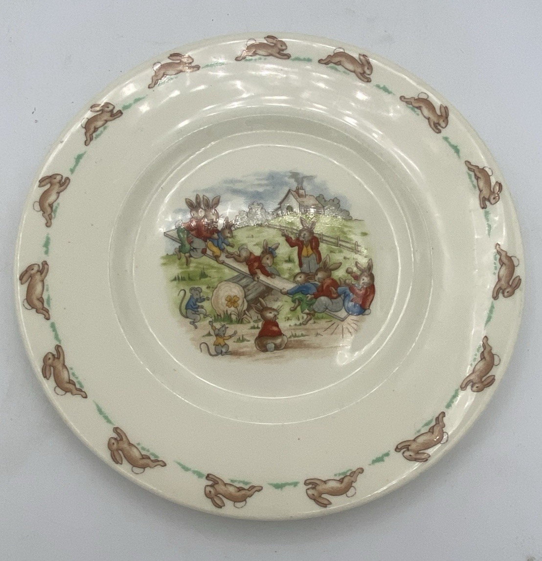 Royal Doulton Bunnykins Salad Plate and Cereal Bowl w/Milktop Spoon