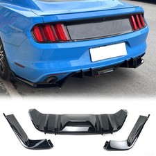 Rear Bumper Diffuser Splitter Lip Ford Mustang 2015 2016 2017 Glossy Black