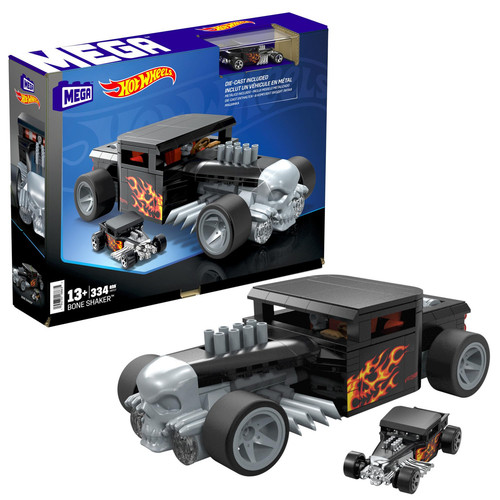 Hot Wheels Race Car Building Toys Set Bone Shaker 334 Pieces Metal Die-Cast Mode