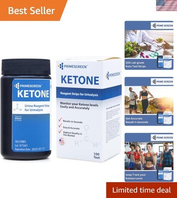 Prime Screen 100 Ketone Urinalysis Strips - Accurate Ketosis Testing Made Easy