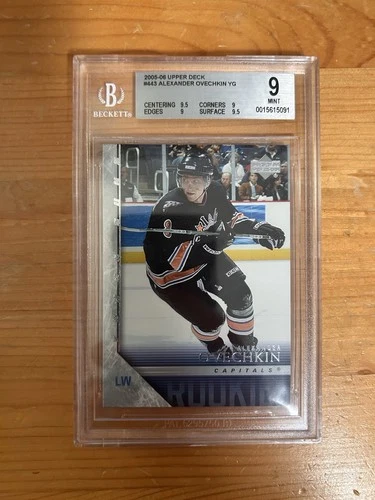 2005 UPPER DECK #443 ALEXANDER OVECHKIN YOUNG GUNS RC ROOKIE BGS 9 2 9.5 Sub