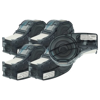 5x Schriftband für Brady M210 M210-LAB M211 Schwarz/Weiß Poly 19,05mm 6,4m