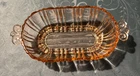 Pink Depression Glass Handled Relish, Butter, Candy Dish 7-1/4" Vintage Hocking