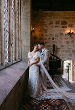 Made with Love Elsie Wedding Dress, Size 8/10 with Bow Straps in pebble
