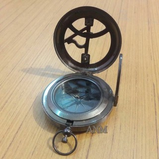 Antique Brass Sundial Compass Push Button Compass Working Designer For Gifts NEW