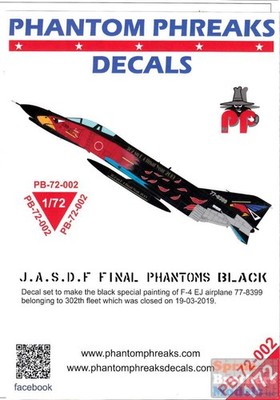 PPD72002 1:72 Phantom Phreaks Decals - F-4EJ Phantom II JASDF Final Black