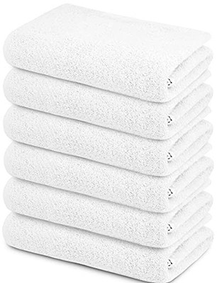 SIMPLY LOFTY 100% COTTON BATH TOWELS SET 22''X44'' PACK OF 6 - WHITE
