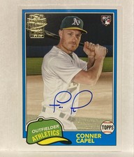 2023 Topps Archives - 1981 Rookie Conner Capel #81FF-CC (AU, RC) On Card 