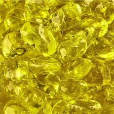 10 Lbs. of Sunflower Yellow 3/8 In. Fire Glass Dots