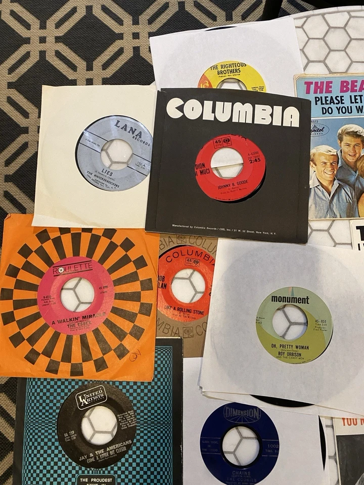 1960's ROCK/POP 45 lot (23) w/Picture Sleeves*Beatles/Dylan/Chicago/Seger, more - Image 2 of 4