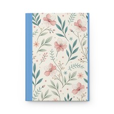 Pink Floral Pattern Hardcover Journal  Matte Notebook