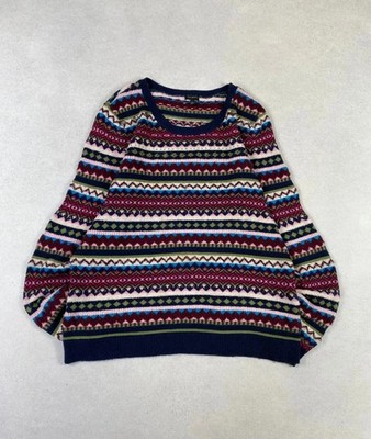 Talbots Pullover Rundhals Sweatshirt Wolle Mehrfarbig L