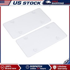 2 Clear License Plate Cover Shield Tag Protector Frame For Car Truck