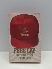 Vtg Red Winston Cigarette SnapBack Red Trucker Hat, New In Box
