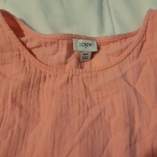 J CREW Gauze Dress petites 6P coral pink Crinkle sleeveless flowy Midi 