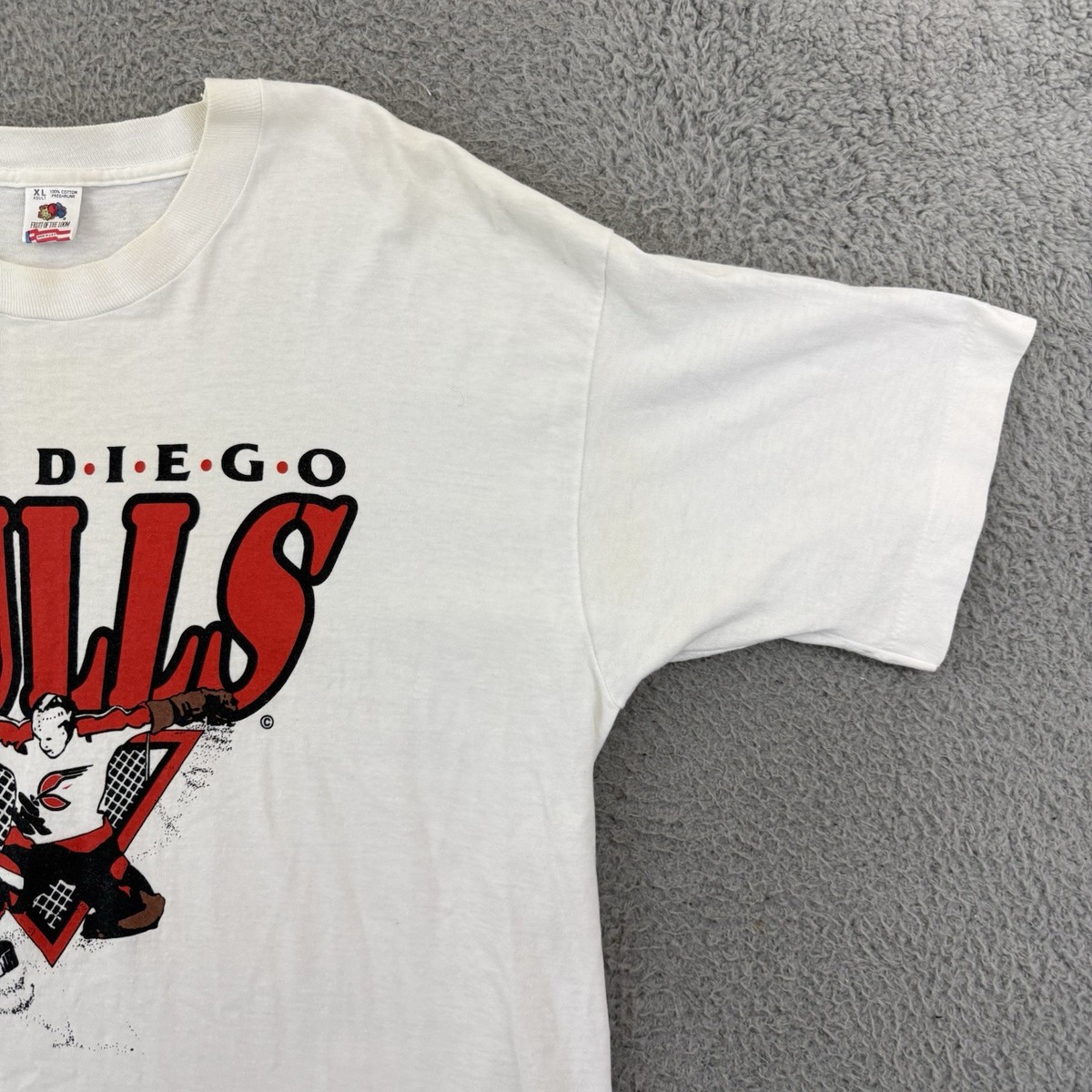 Vintage San Diego Gulls Shirt Men's XL White Hockey AHL Short
