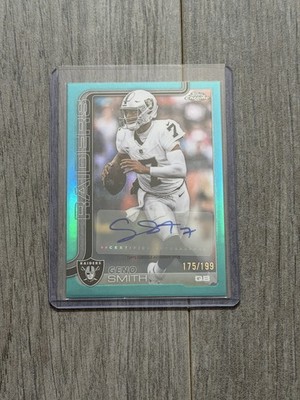 Topps Chrome 2025 Geno Smith Blue Auto Serial Numbered /199 Las Vegas Raiders✅⭐️