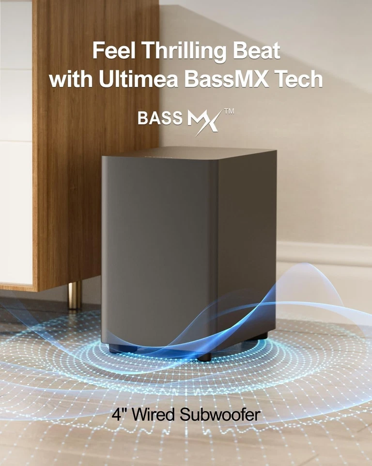 ULTIMEA 7.1 Soundbar TV Impianto Surround Virtuale per TV Sound Bar Potenza 330W - Immagine 2 di 4