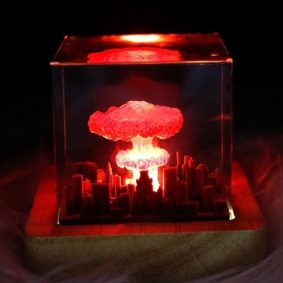 Mushroom Cloud Nuclear Blast Lamp Ornament, Atomic Bomb Model Atmospheric Lamp,
