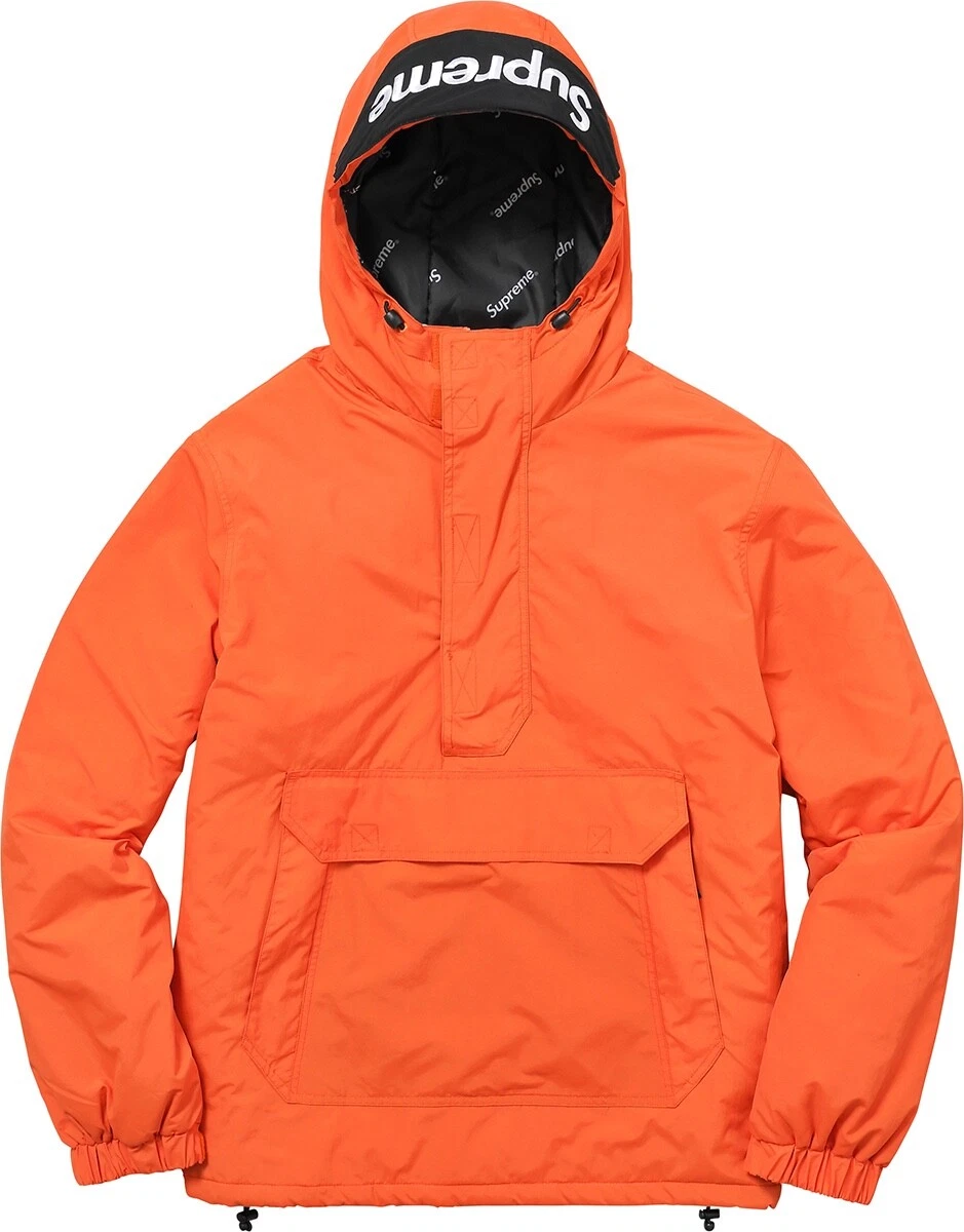 Taille M   Pull à capuche Supreme Logo Demi Zip Orange FW17