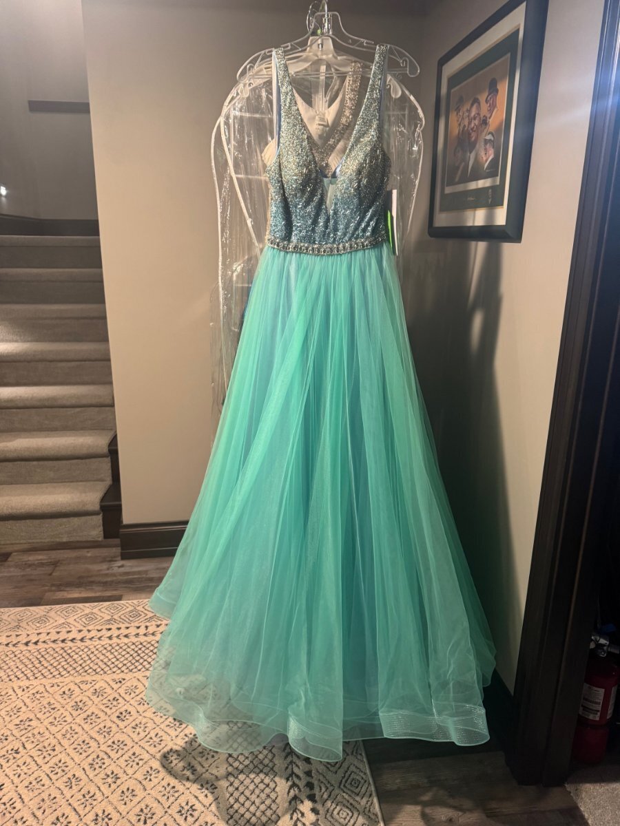 Rachel Allan 7015 Mint/ Light Blue Ball Gown Dress sz 12 NWT SALE! | eBay